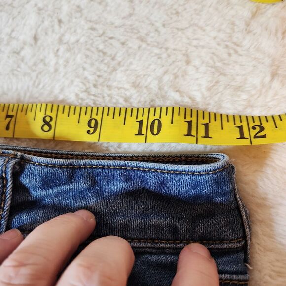 American Eagle Outfitters Hi Rise Jegging Crop Shark Bite 00 Short Jeans Blue - Picture 7 of 9